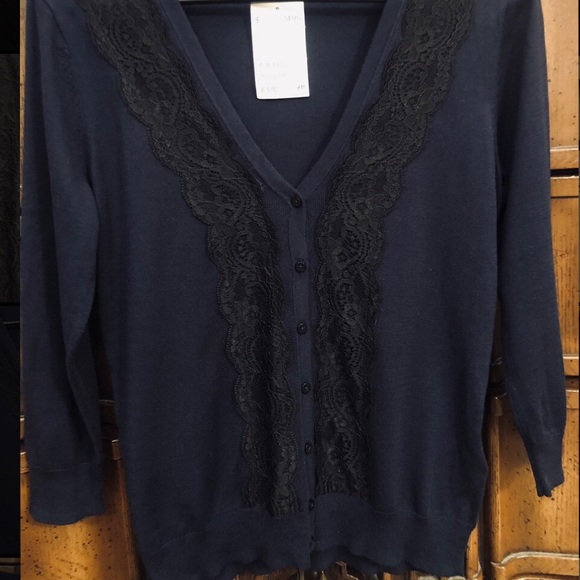 H&M Navy & Lace Cardigan - Picture 9 of 10